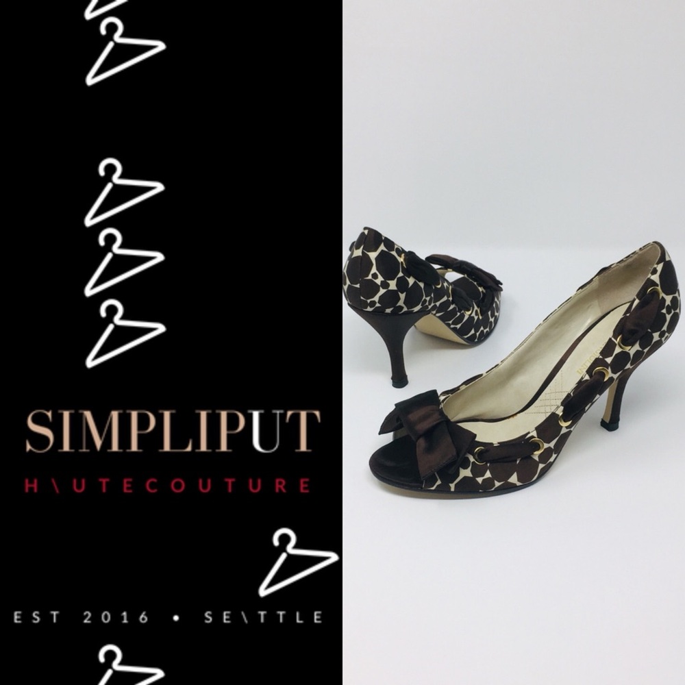 Enzo Angiolini Aebardane Peep Toe Ribbon Bow 8.5M